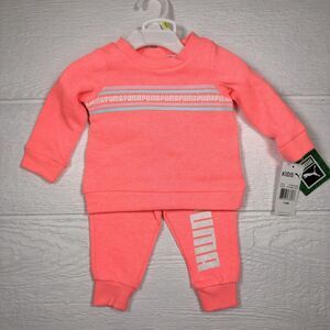 Puma Infant 2-Piece Sweatshirt Jogger Set Sunset Glow Pink NWT 3-6M